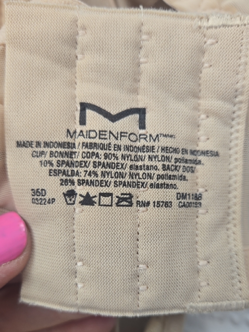 Maidenform Nude Lace Bralette with Floral Overlay - Picture 7 of 7